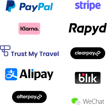 Logo's of all of Bókun's payment providers