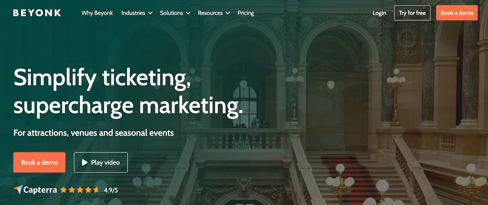Beyonk homepage: Simplify ticketing, supercharge marketing