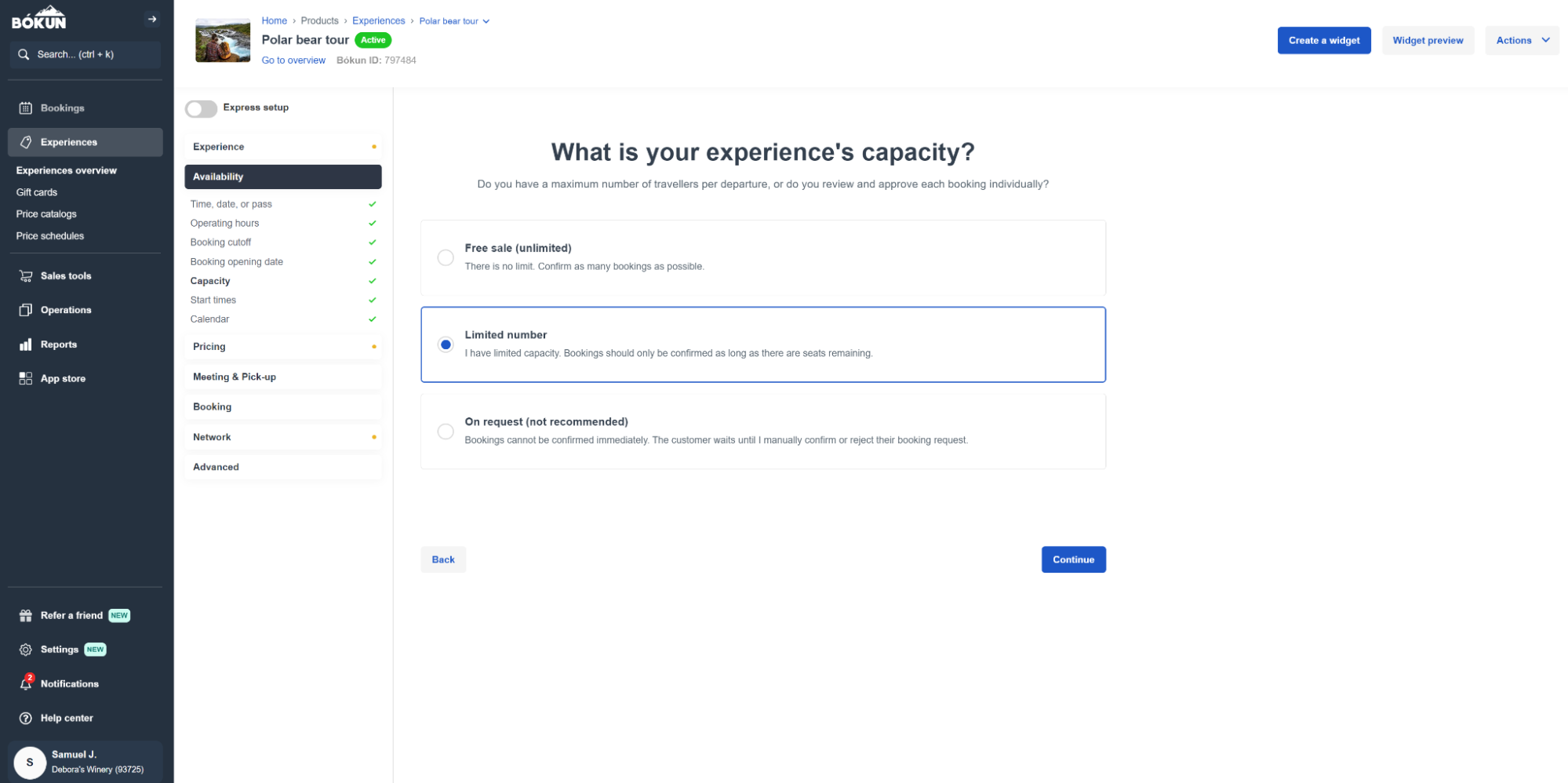 What's your experience's capacity?