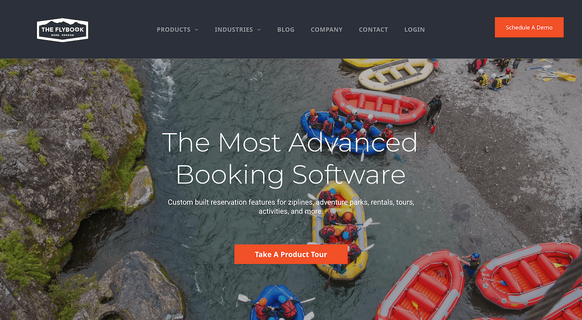 The Flybook homepage: The Most Advanced Booking Software