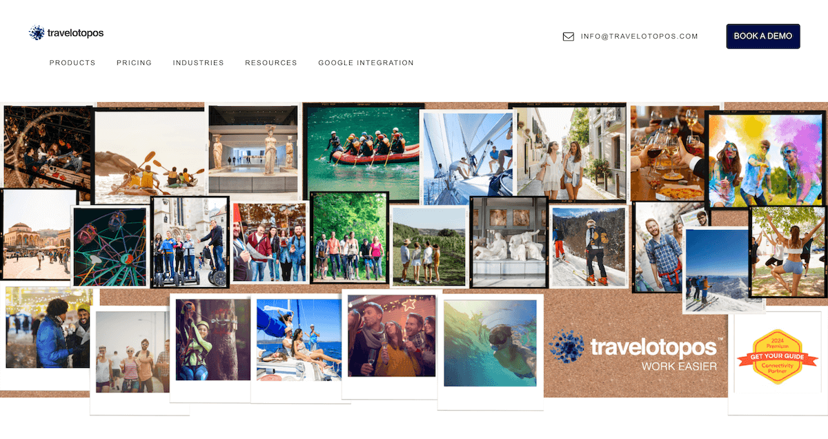 Travelotopos homepage: Trusted by leading companies in the travel industry