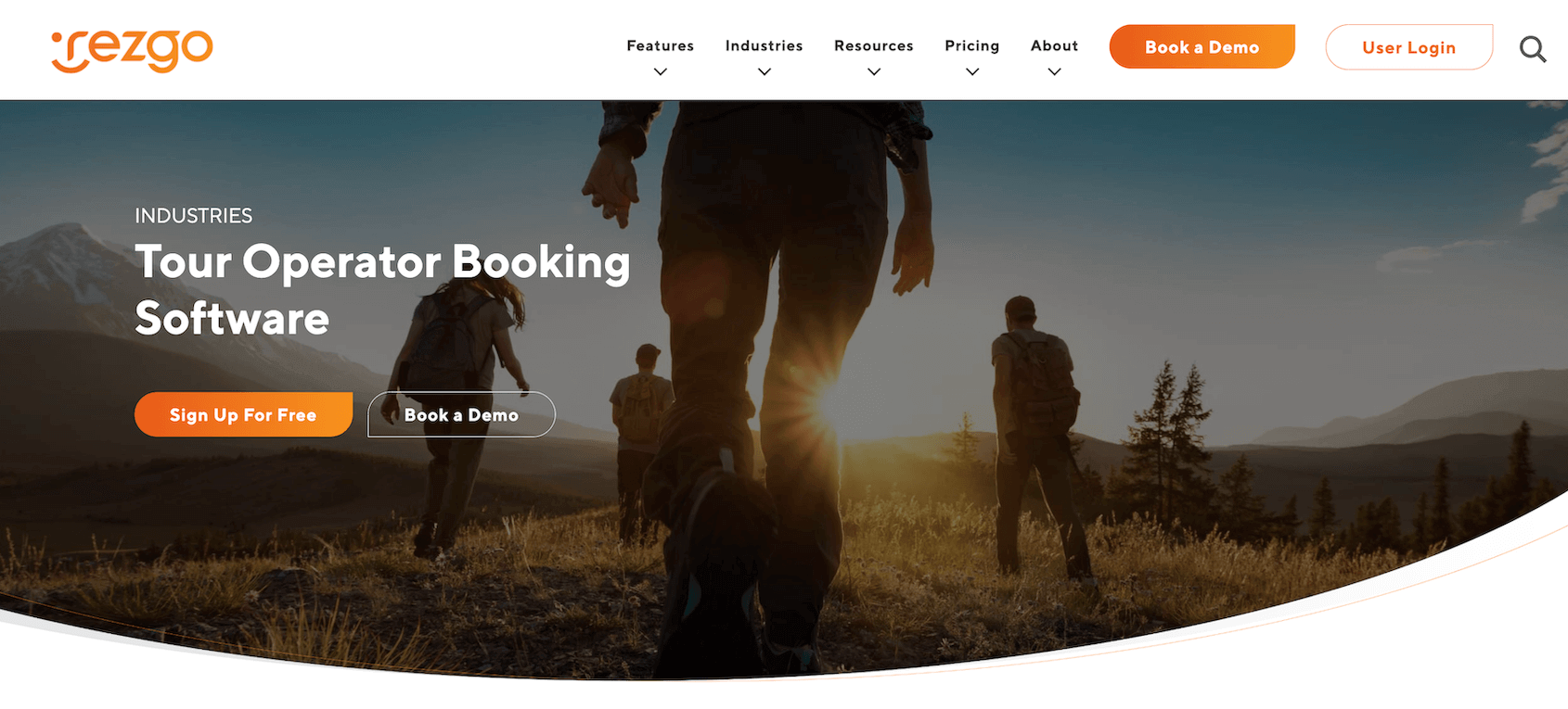 Rezgo homepage: Tour Operator Booking Software