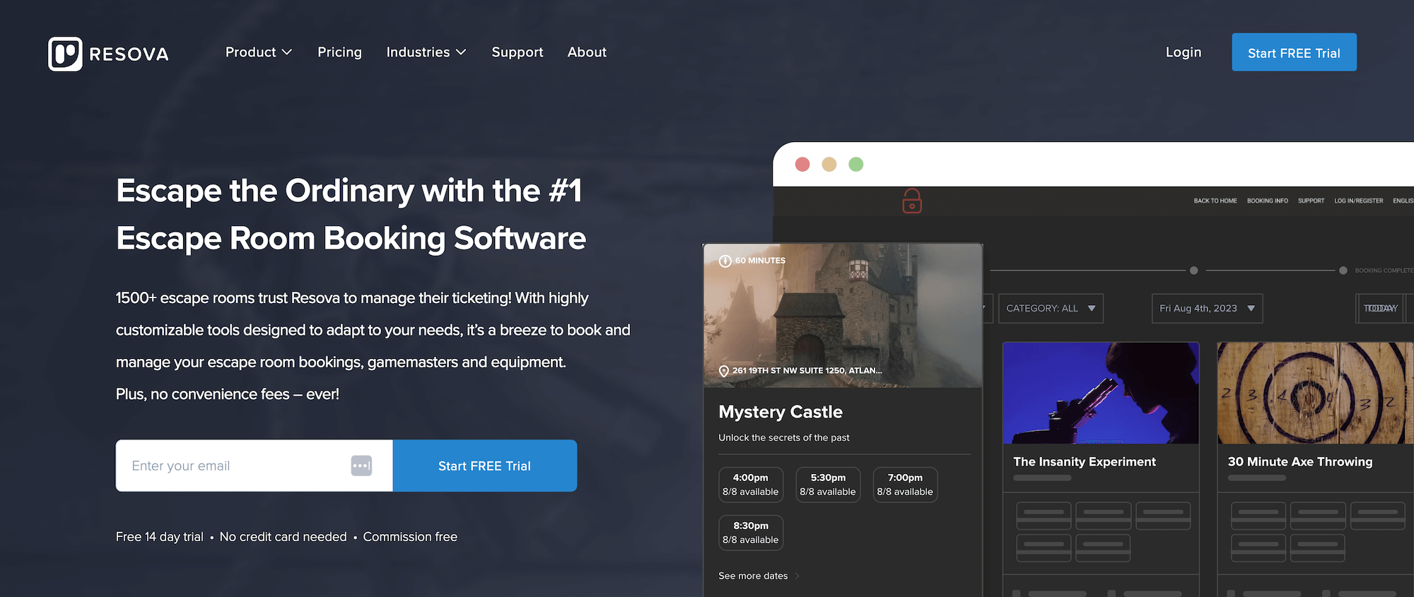 Resova Escape Room Booking Software