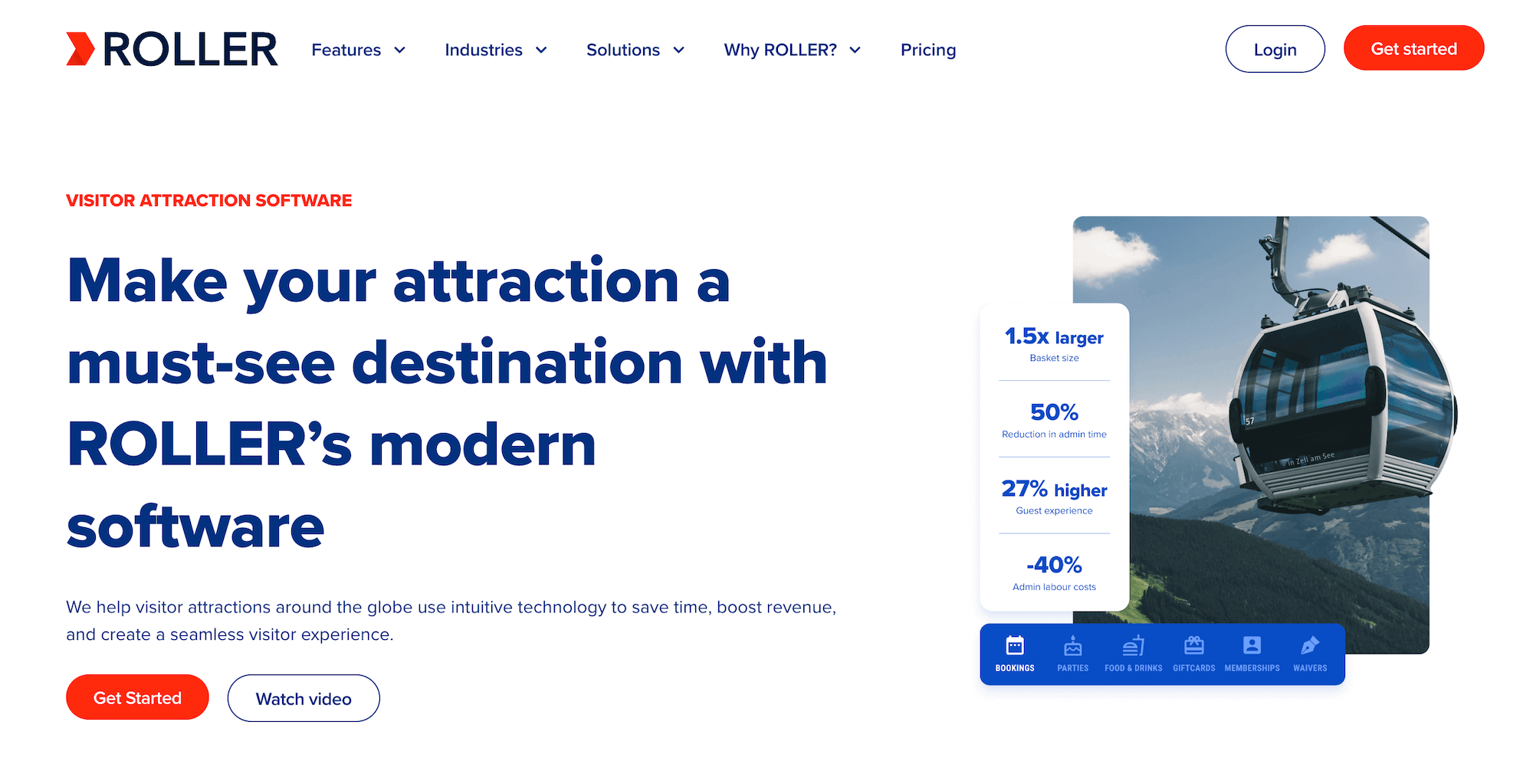 ROLLER Visitor Attraction Software homepage