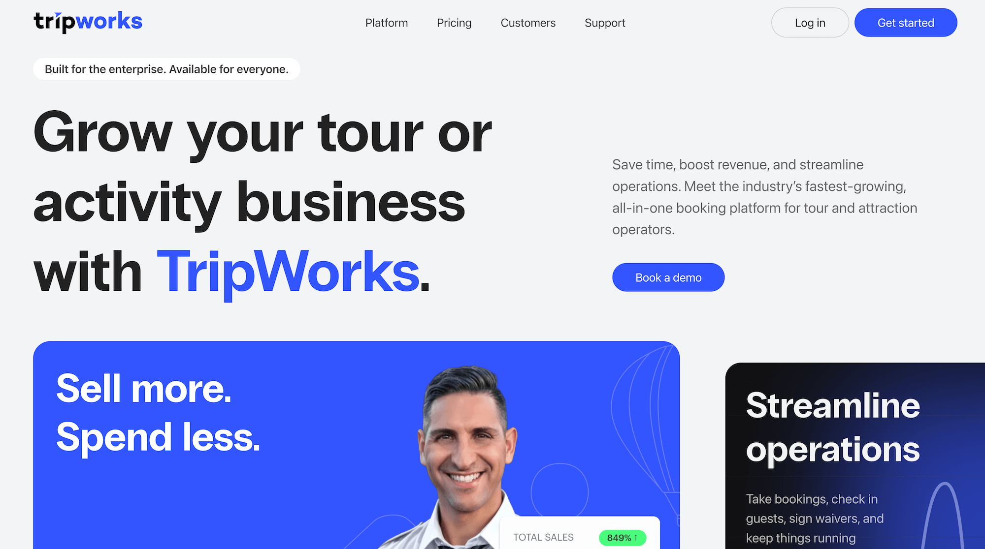 TripWorks homepage: Grow your tour or activity business with TripWorks