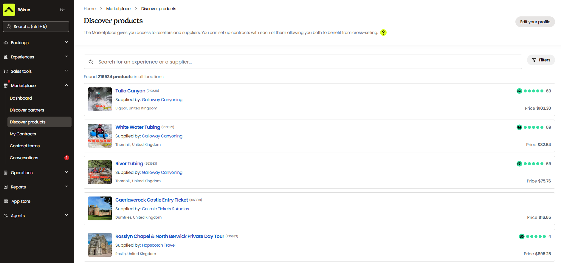 Marketplace and Discover Products: Resellers and Suppliers